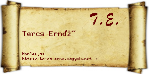 Tercs Ernő névjegykártya